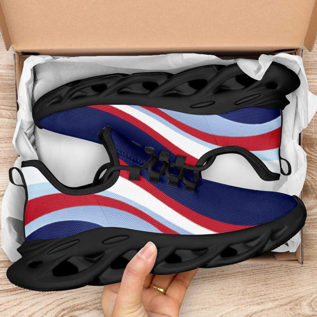 American Samoa Clunky Sneakers Flag-Inspired Curve Style