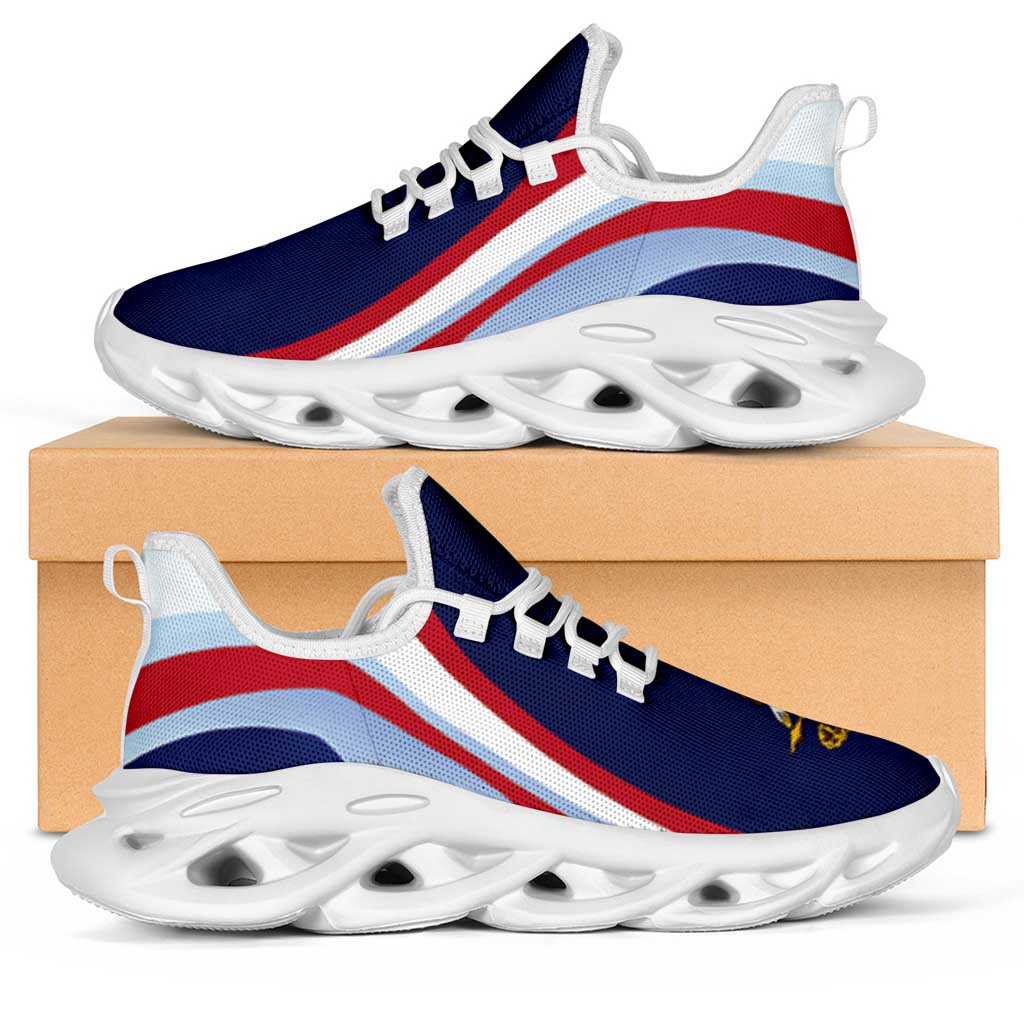 American Samoa Clunky Sneakers Flag-Inspired Curve Style