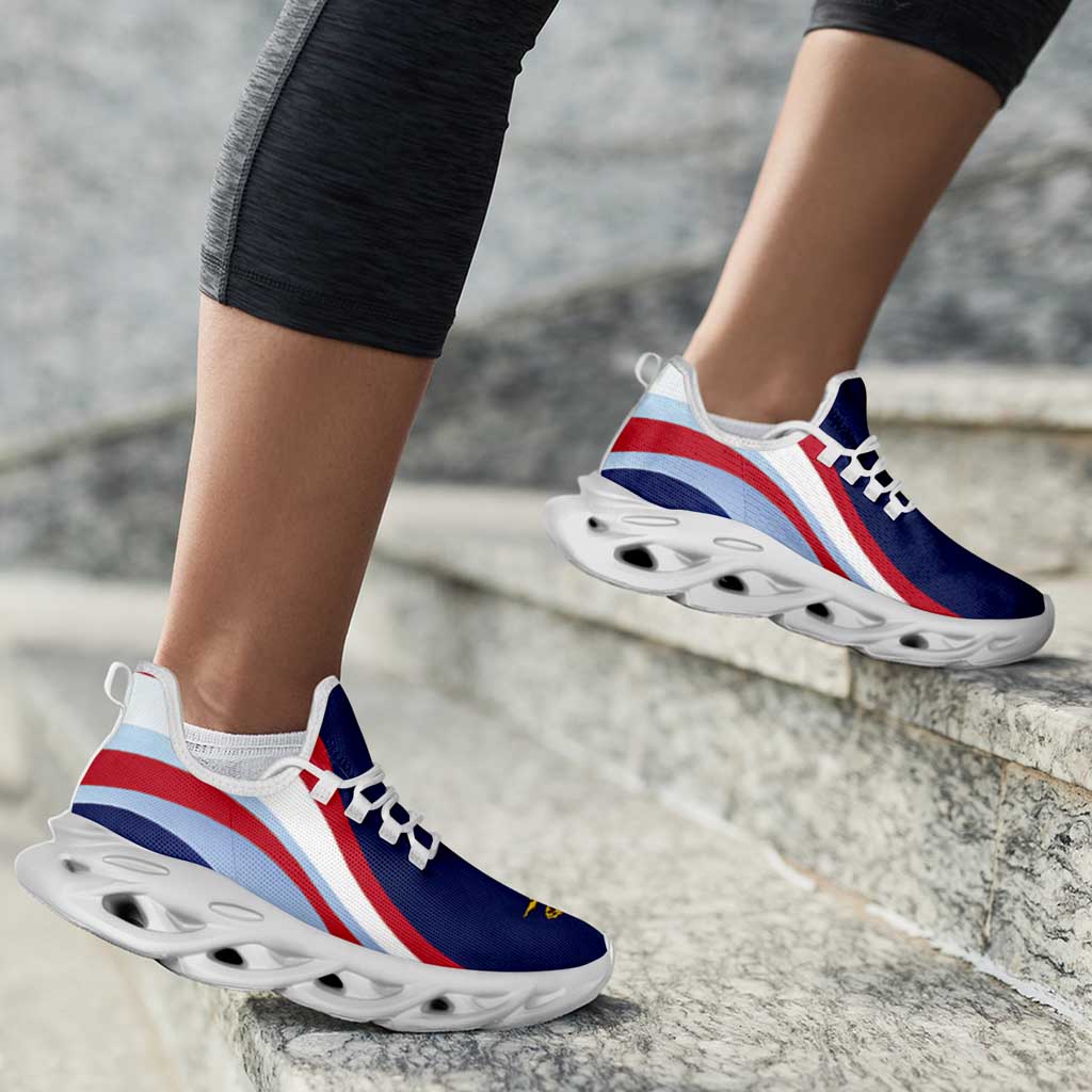 American Samoa Clunky Sneakers Flag-Inspired Curve Style