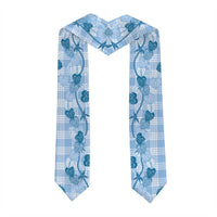 Anthurium Pikake Ti Leaf Palaka Graduation Stole Blue Version