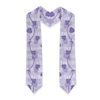 Anthurium Pikake Ti Leaf Palaka Graduation Stole Purple Version