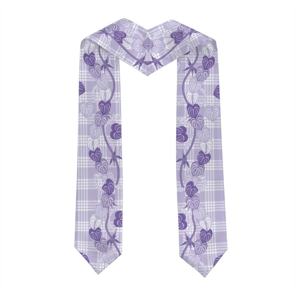 Anthurium Pikake Ti Leaf Palaka Graduation Stole Purple Version