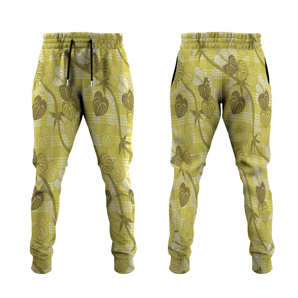 Anthurium Pikake Ti Leaf Palaka Jogger Pants Yellow Version