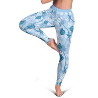 Anthurium Pikake Ti Leaf Palaka Leggings Blue Version