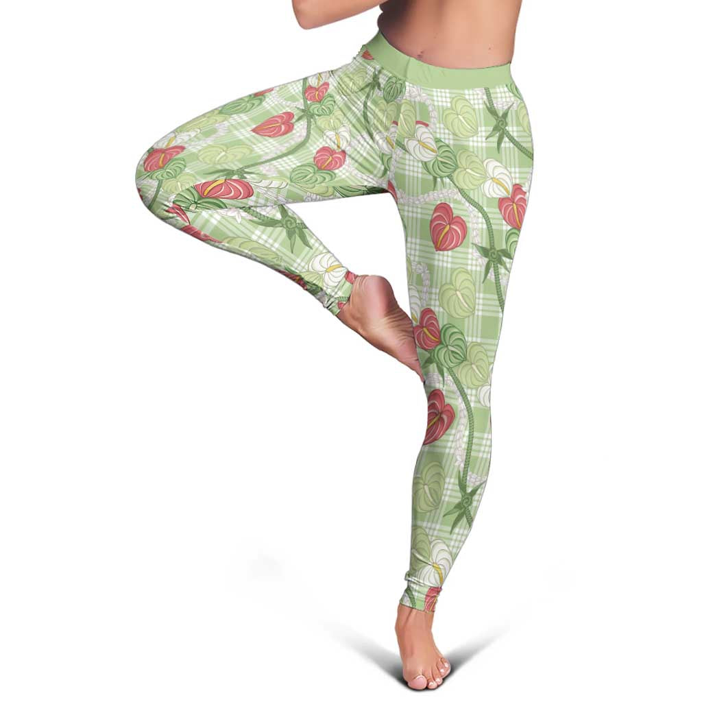Anthurium Pikake Ti Leaf Palaka Leggings Green Version