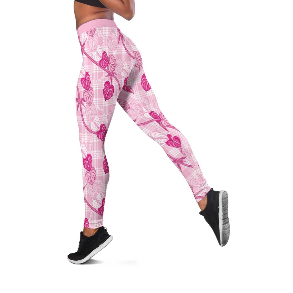 Anthurium Pikake Ti Leaf Palaka Leggings Pink Version
