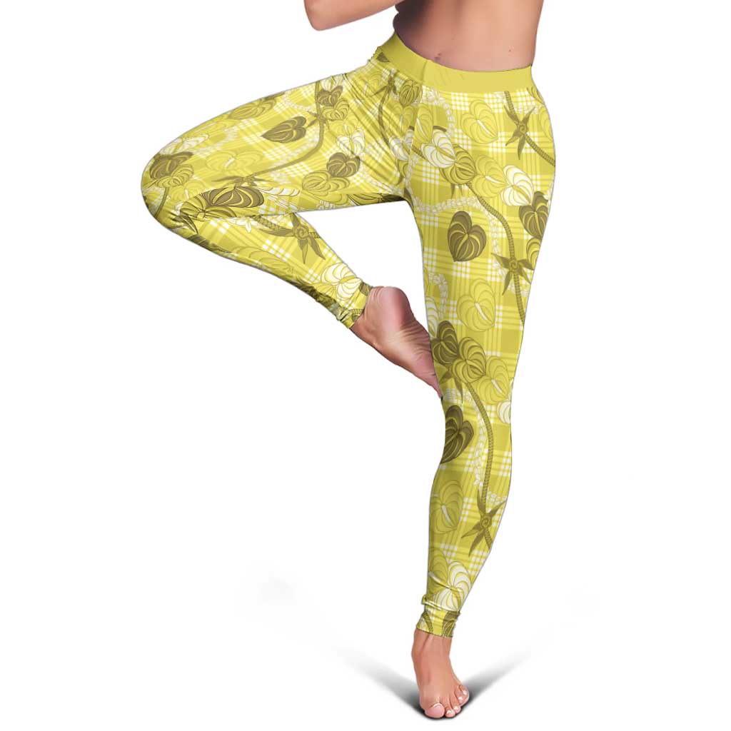 Anthurium Pikake Ti Leaf Palaka Leggings Yellow Version