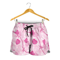 Anthurium Pikake Ti Leaf Palaka Shorts for Women Pink Version