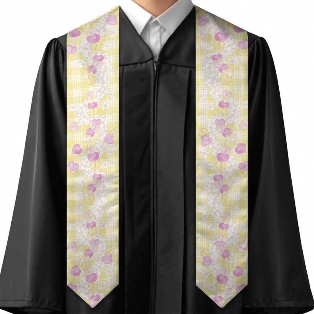 Anthurium Plumeria Lei Pastel Graduation Stole Yellow Hawaiian Splendid Palaka