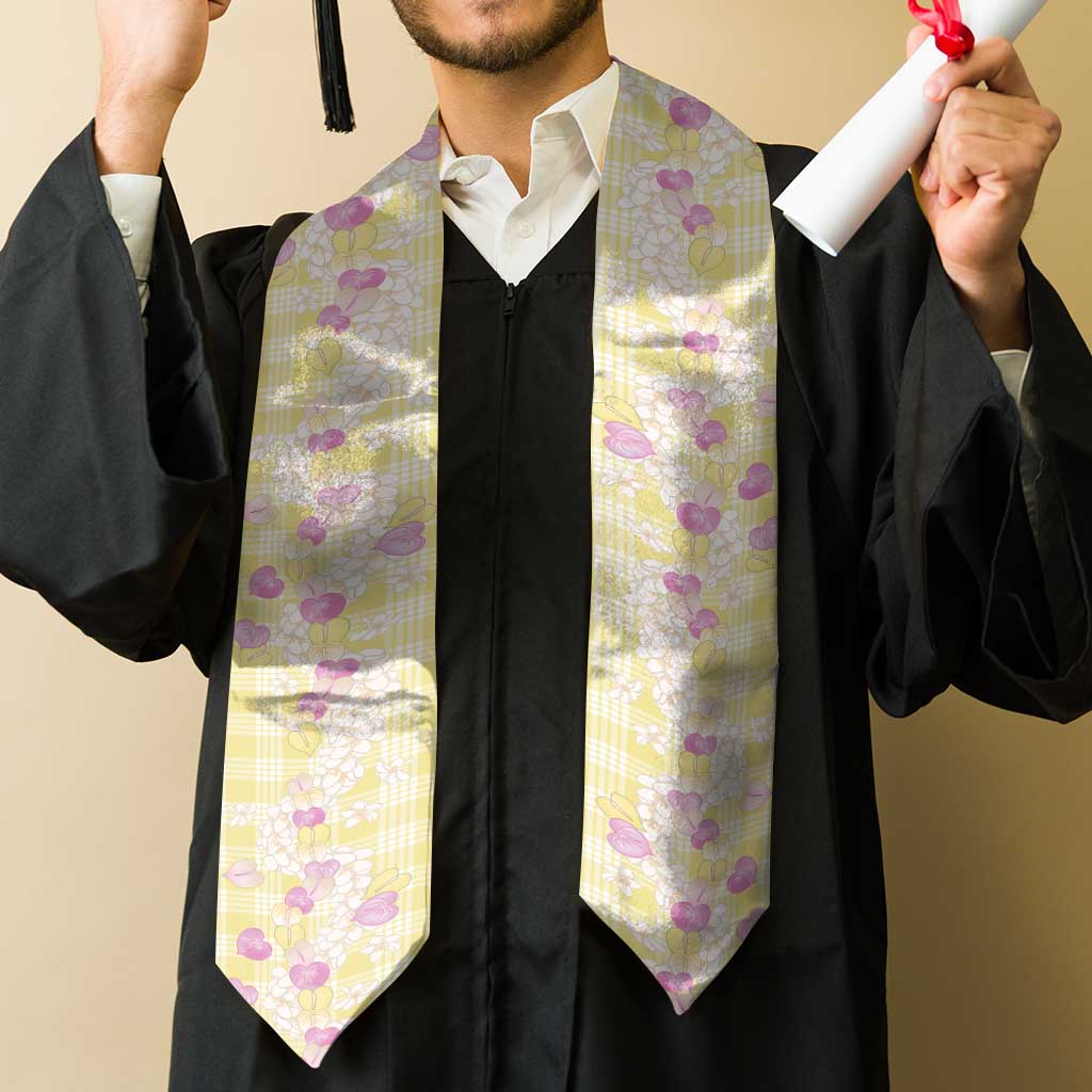 Anthurium Plumeria Lei Pastel Graduation Stole Yellow Hawaiian Splendid Palaka
