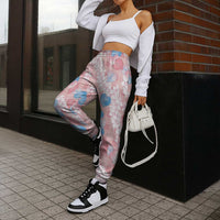 Anthurium Plumeria Lei Pastel Jogger Pants Pink Hawaiian Splendid Palaka