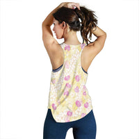 Anthurium Plumeria Lei Pastel Women Racerback Tank Yellow Hawaiian Splendid Palaka