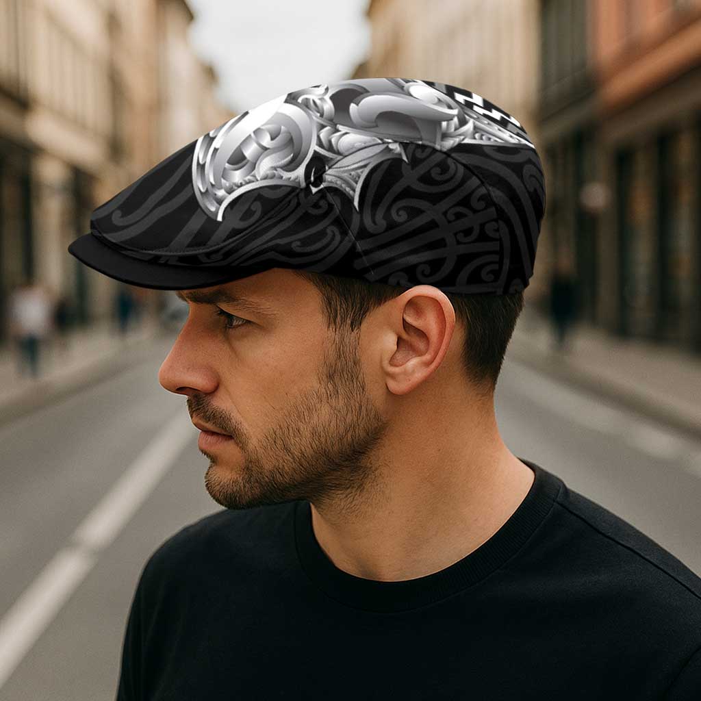 Aotearoa Kowhaiwhai Poutama Black Motif Jeff Hat