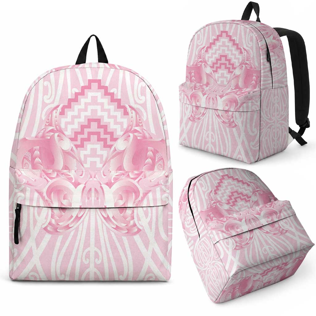 Aotearoa Kowhaiwhai Poutama Pink Motif Backpack