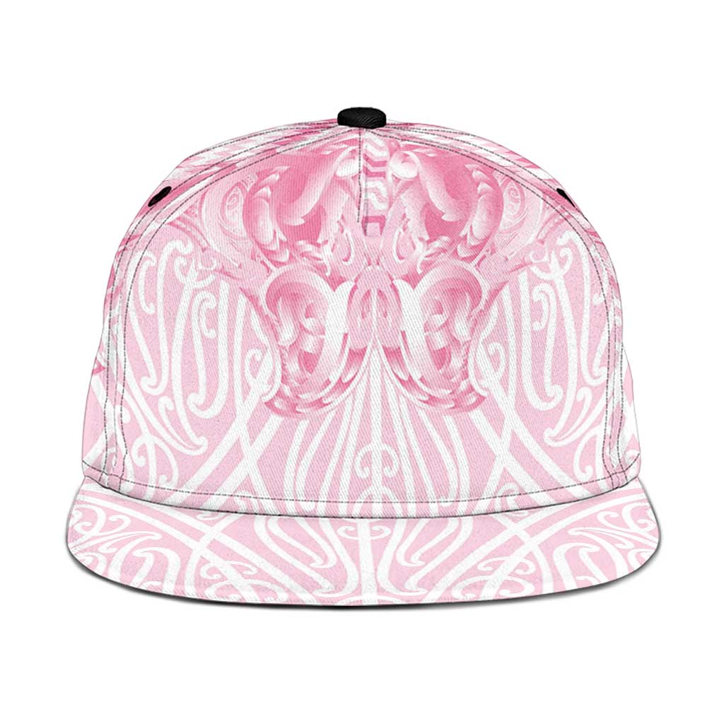 Aotearoa Kowhaiwhai Poutama Pink Motif Snapback Cap