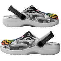 Aotearoa Kowhaiwhai Poutama Rainbow Motif Clogs Shoes