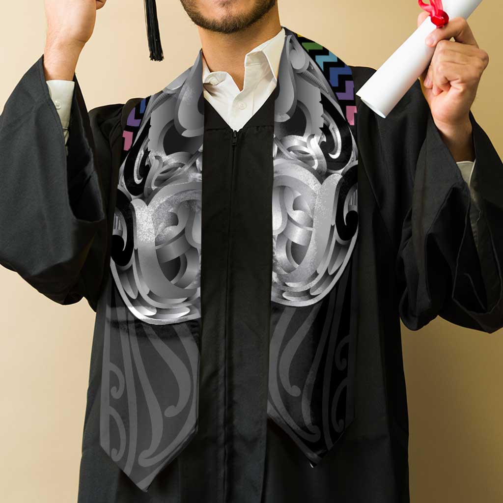 Aotearoa Kowhaiwhai Poutama Rainbow Motif Graduation Stole
