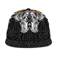 Aotearoa Kowhaiwhai Poutama Rainbow Motif Snapback Cap