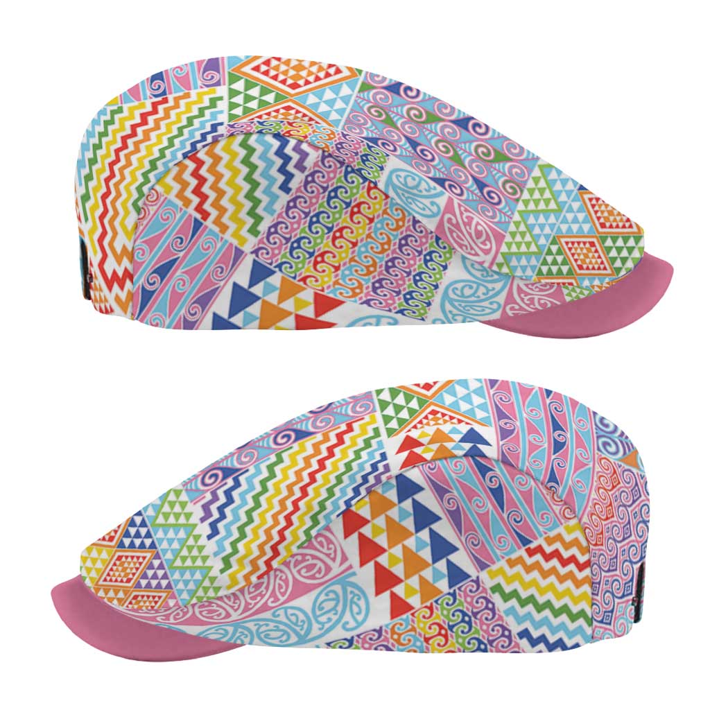 Aotearoa Kowhaiwhai Taniko Patchwork Rainbow Motifs Jeff Hat