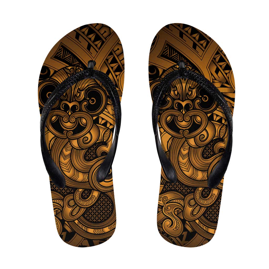 Aotearoa Maori Hei Tiki Flip Flops Koura Kowhaiwhai Puhoro Motif