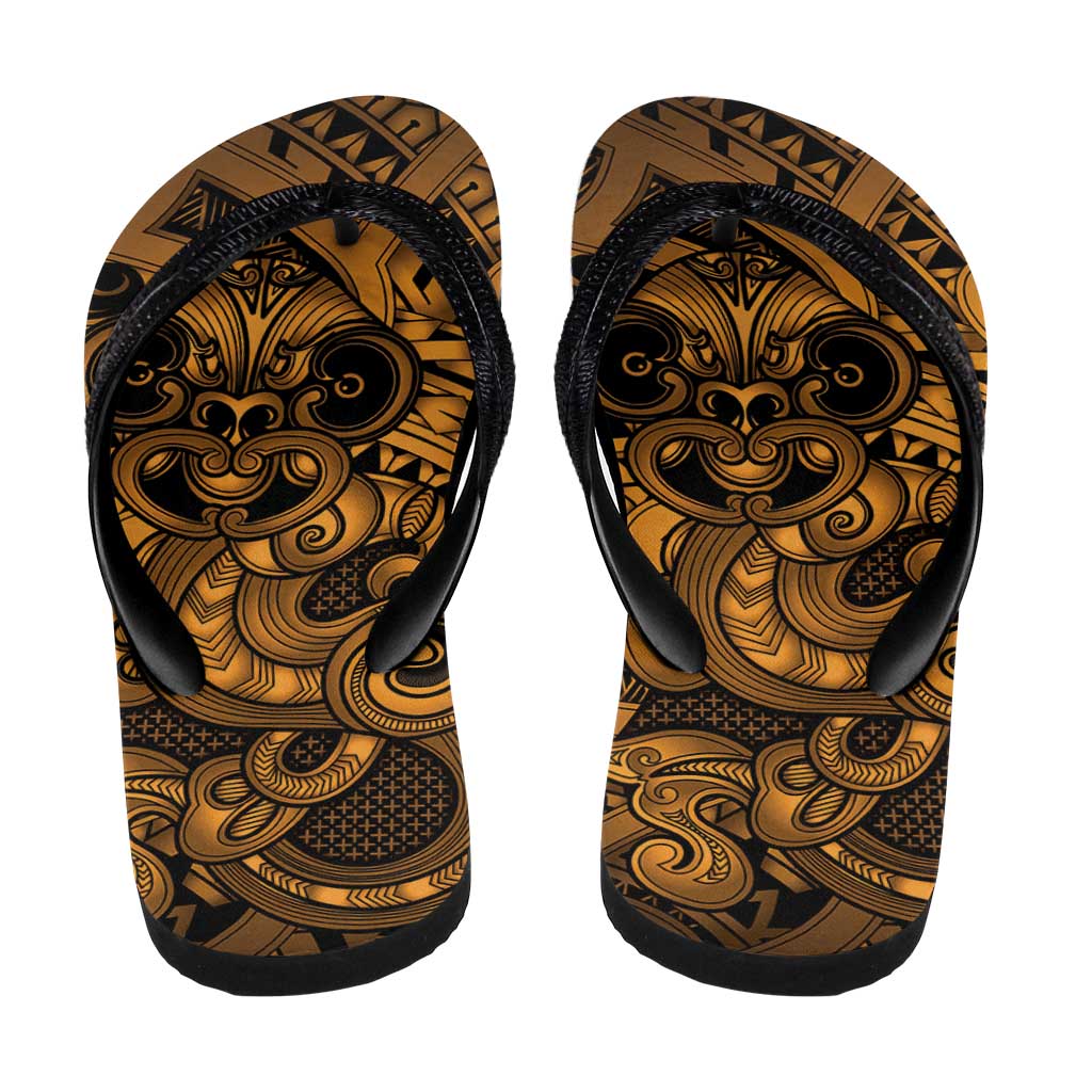 Aotearoa Maori Hei Tiki Flip Flops Koura Kowhaiwhai Puhoro Motif