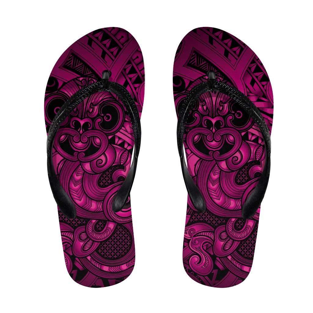Aotearoa Maori Hei Tiki Flip Flops Mawhero Kowhaiwhai Puhoro Motif