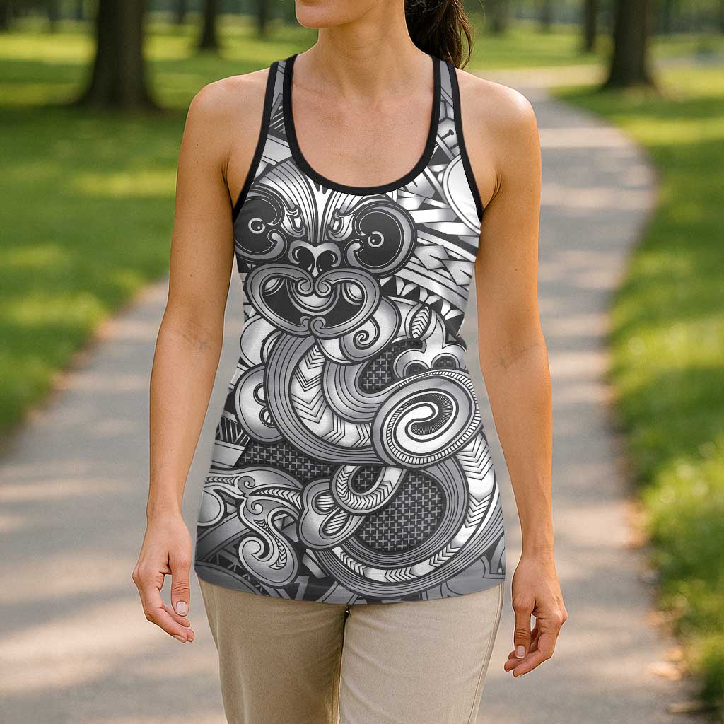 Aotearoa Maori Hei Tiki Hollow Tank Top Kiwikiwi Kowhaiwhai Puhoro Motif LT9 - Polynesian Pride