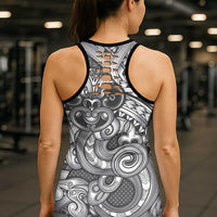 Aotearoa Maori Hei Tiki Hollow Tank Top Kiwikiwi Kowhaiwhai Puhoro Motif LT9 - Polynesian Pride