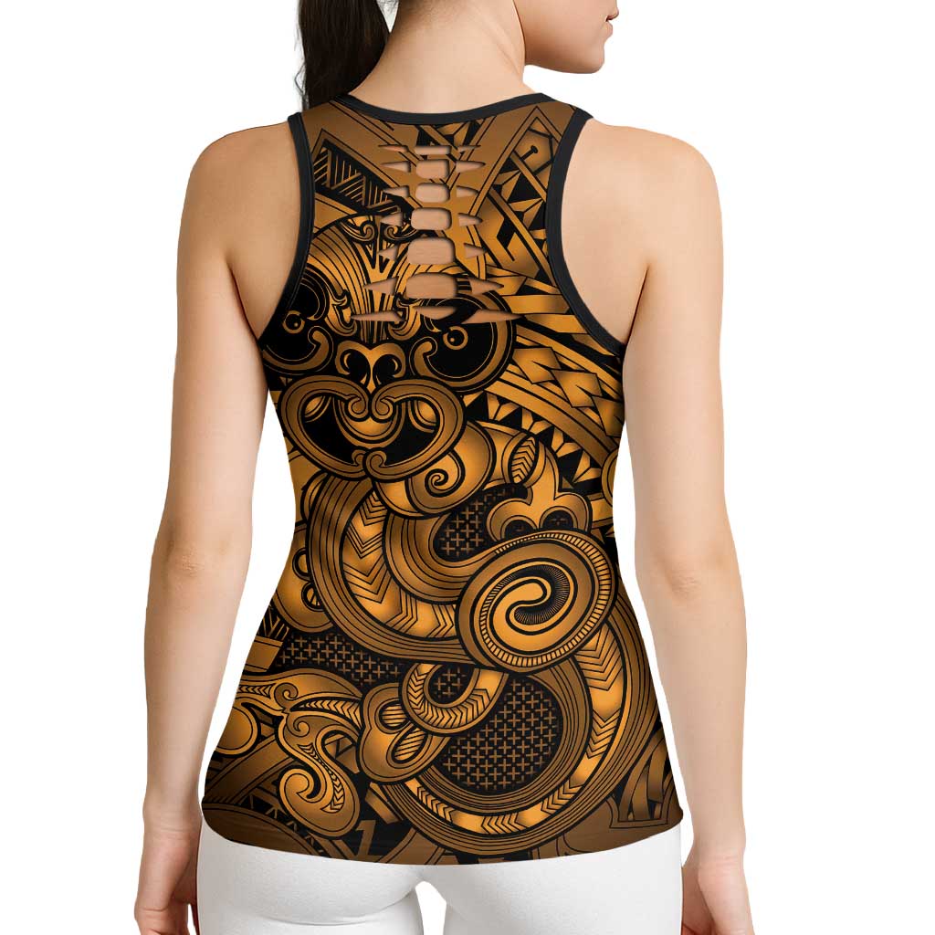 Aotearoa Maori Hei Tiki Hollow Tank Top Koura Kowhaiwhai Puhoro Motif