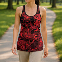 Aotearoa Maori Hei Tiki Hollow Tank Top Whero Kowhaiwhai Puhoro Motif