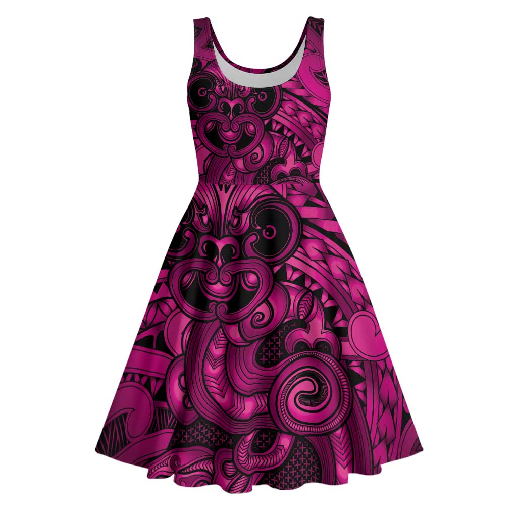 Aotearoa Maori Hei Tiki Midi Dress Mawhero Kowhaiwhai Puhoro Motif