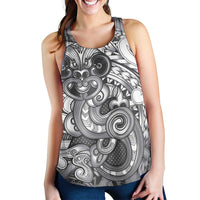 Aotearoa Maori Hei Tiki Women Racerback Tank Kiwikiwi Kowhaiwhai Puhoro Motif LT9 - Polynesian Pride