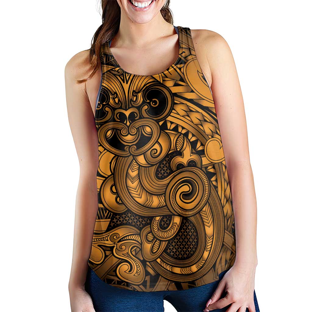 Aotearoa Maori Hei Tiki Women Racerback Tank Koura Kowhaiwhai Puhoro Motif LT9 - Polynesian Pride
