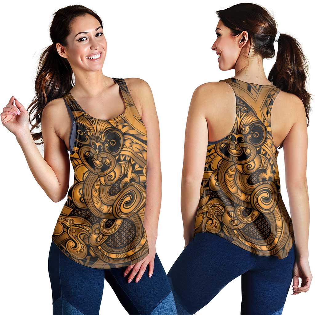 Aotearoa Maori Hei Tiki Women Racerback Tank Koura Kowhaiwhai Puhoro Motif LT9 - Polynesian Pride