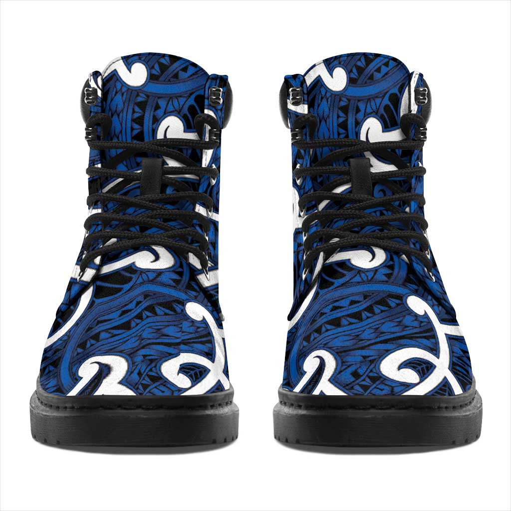 Aotearoa Maori Kowhaiwhai All Season Boots Kikorangi Puhoro and Patiki