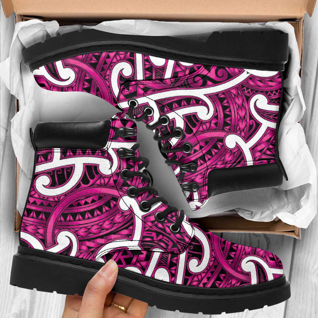 Aotearoa Maori Kowhaiwhai All Season Boots Mawhero Puhoro and Patiki