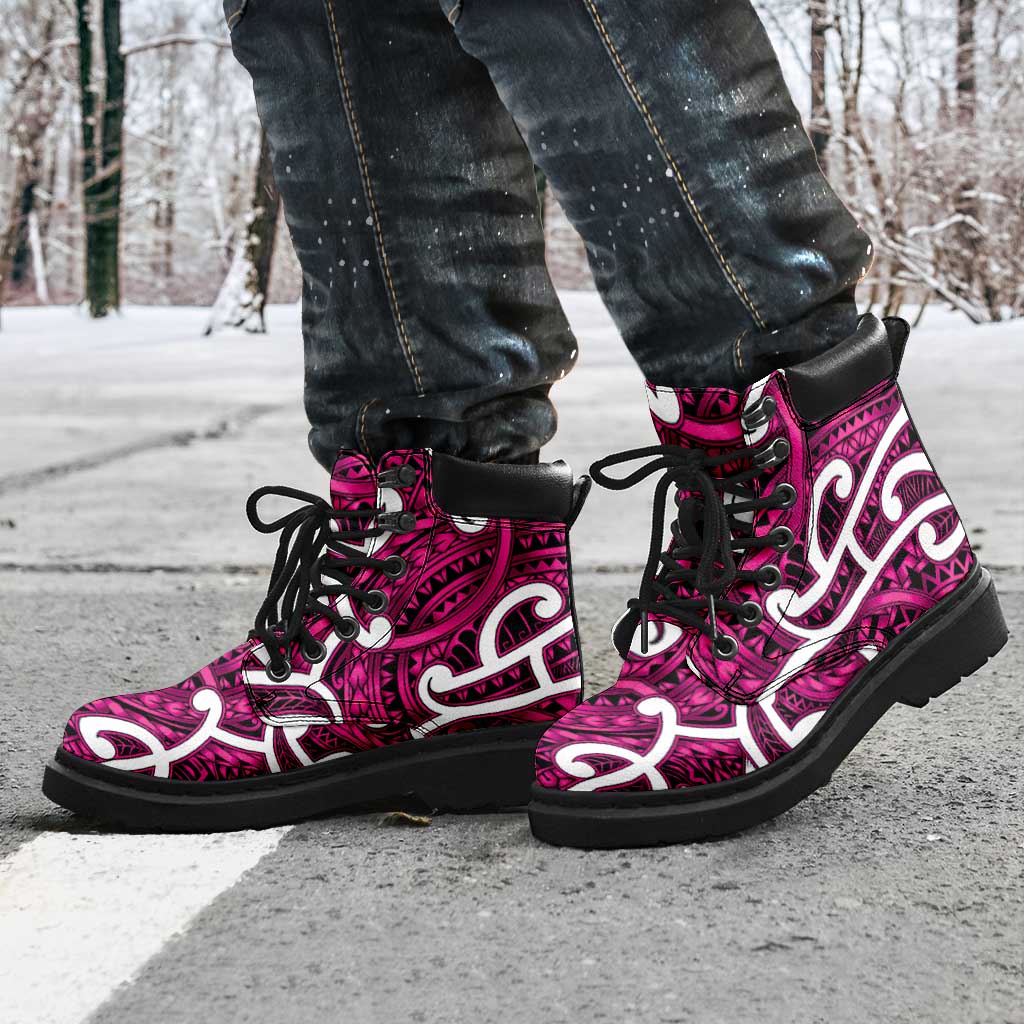 Aotearoa Maori Kowhaiwhai All Season Boots Mawhero Puhoro and Patiki