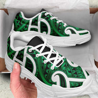 Aotearoa Maori Kowhaiwhai Chunky Sneakers Kakariki Puhoro and Patiki