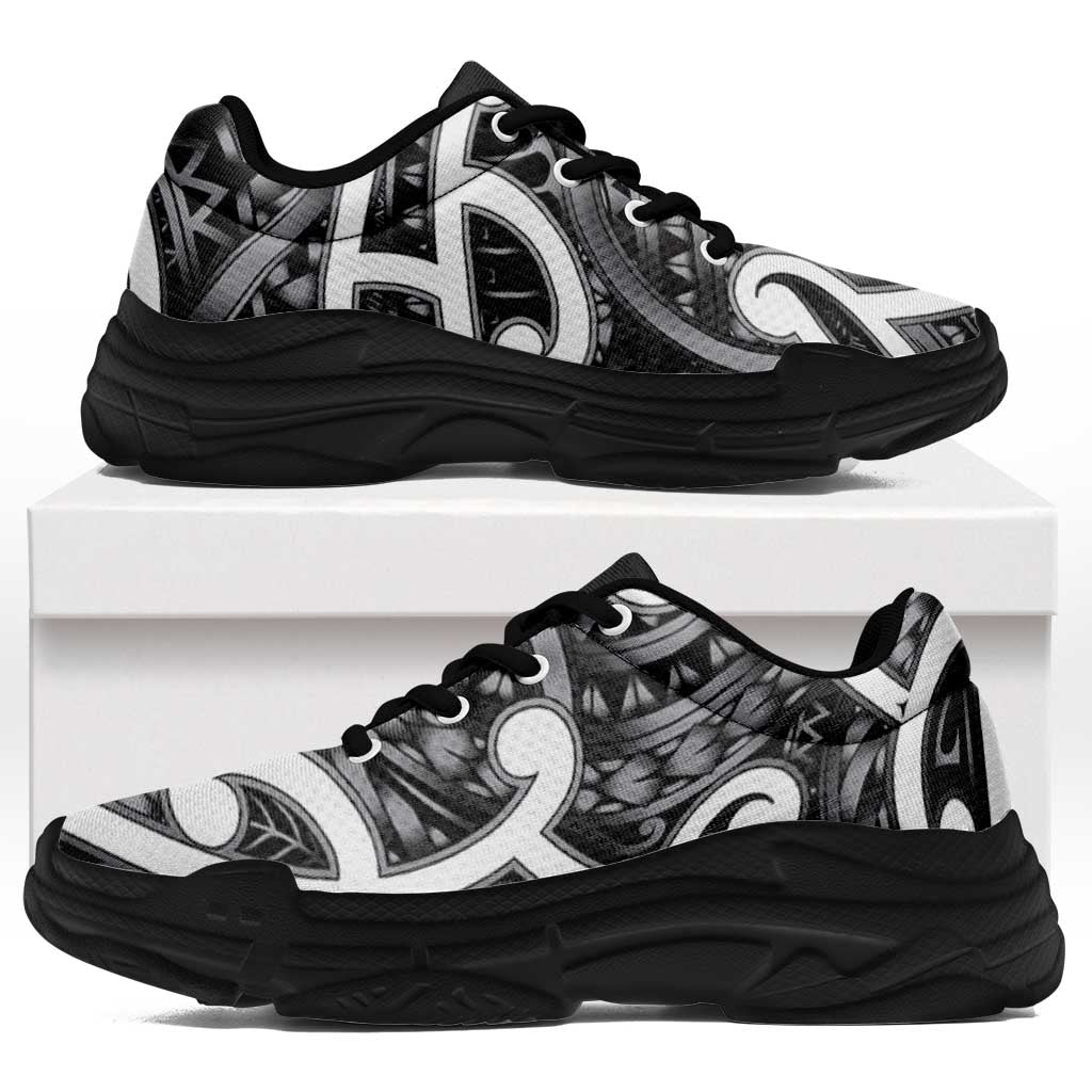 Aotearoa Maori Kowhaiwhai Chunky Sneakers Kiwikiwi Puhoro and Patiki