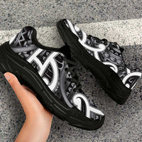 Aotearoa Maori Kowhaiwhai Chunky Sneakers Kiwikiwi Puhoro and Patiki