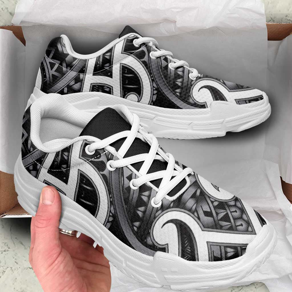 Aotearoa Maori Kowhaiwhai Chunky Sneakers Kiwikiwi Puhoro and Patiki