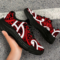 Aotearoa Maori Kowhaiwhai Chunky Sneakers Whero Puhoro and Patiki