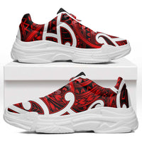 Aotearoa Maori Kowhaiwhai Chunky Sneakers Whero Puhoro and Patiki