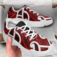 Aotearoa Maori Kowhaiwhai Chunky Sneakers Whero Puhoro and Patiki