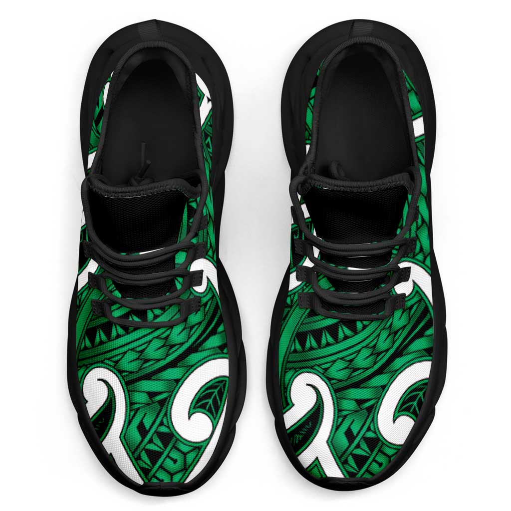 Aotearoa Maori Kowhaiwhai Clunky Sneakers Kakariki Puhoro and Patiki