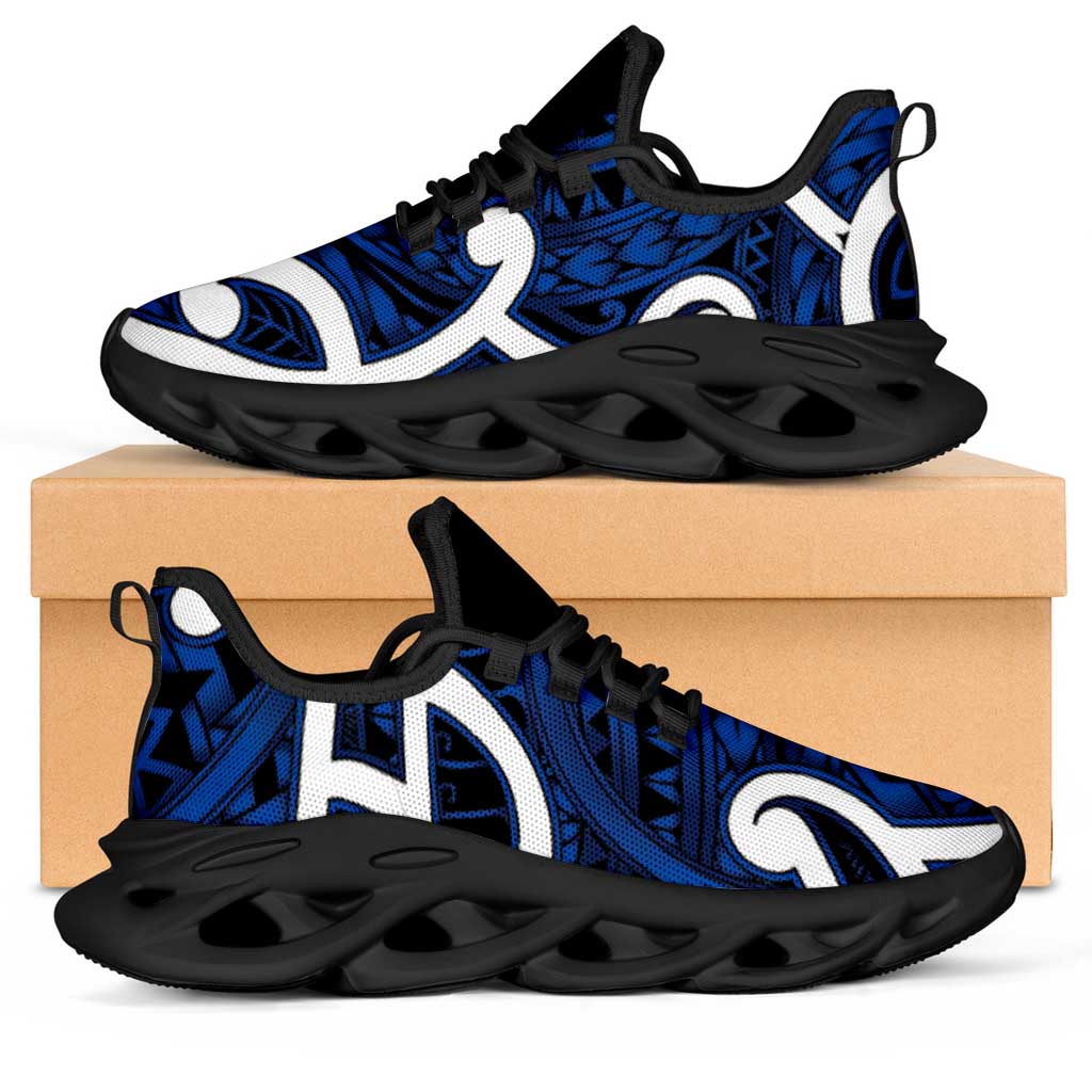 Aotearoa Maori Kowhaiwhai Clunky Sneakers Kikorangi Puhoro and Patiki