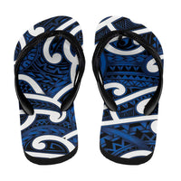 Aotearoa Maori Kowhaiwhai Flip Flops Kikorangi Puhoro and Patiki