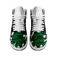Aotearoa Maori Kowhaiwhai High Sneakers AJ1 Kakariki Puhoro and Patiki