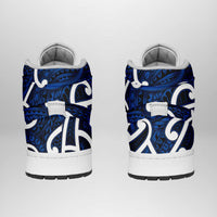 Aotearoa Maori Kowhaiwhai High Sneakers AJ1 Kikorangi Puhoro and Patiki