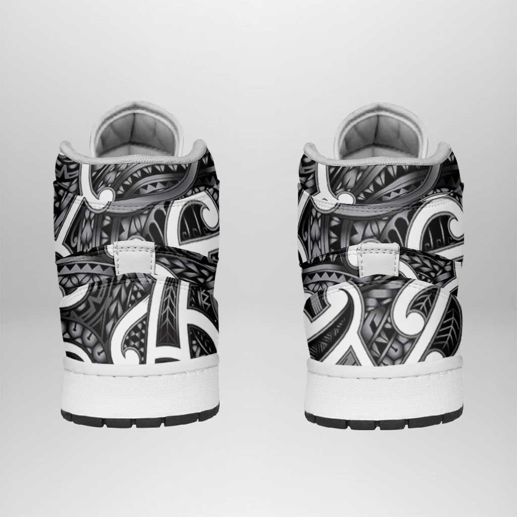 Aotearoa Maori Kowhaiwhai High Sneakers AJ1 Kiwikiwi Puhoro and Patiki